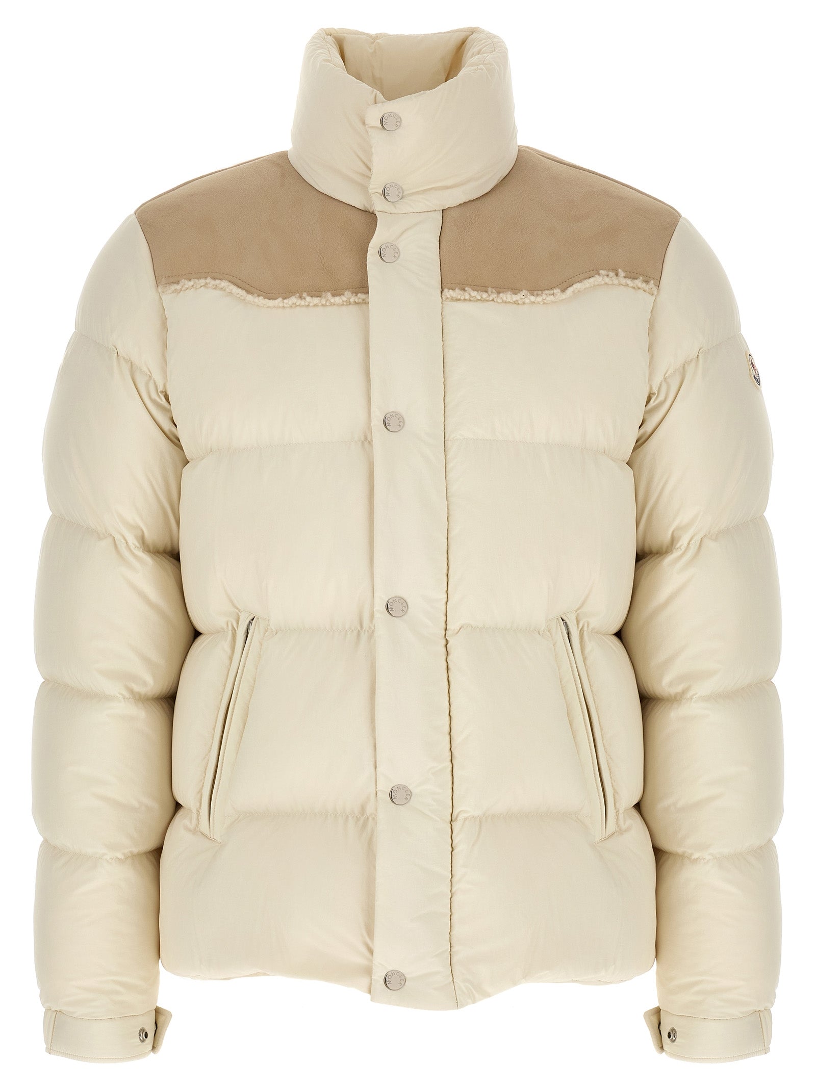 Moncler Beige Polyamid Steppjacke