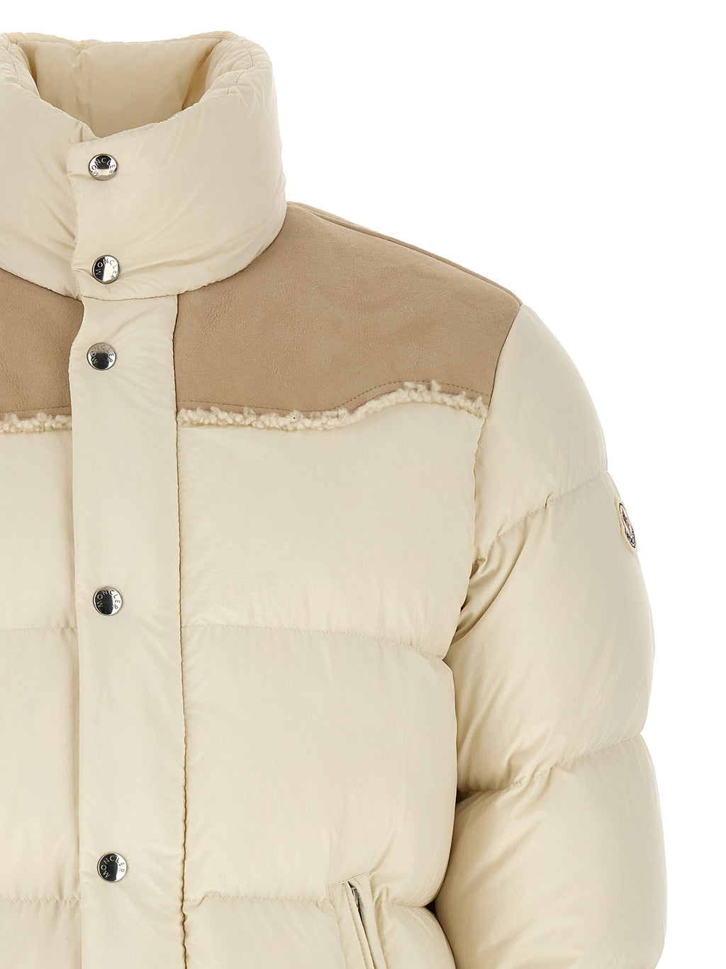 Moncler Beige Polyamid Steppjacke