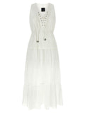 PINKO Weißes Baumwoll-Maxikleid
