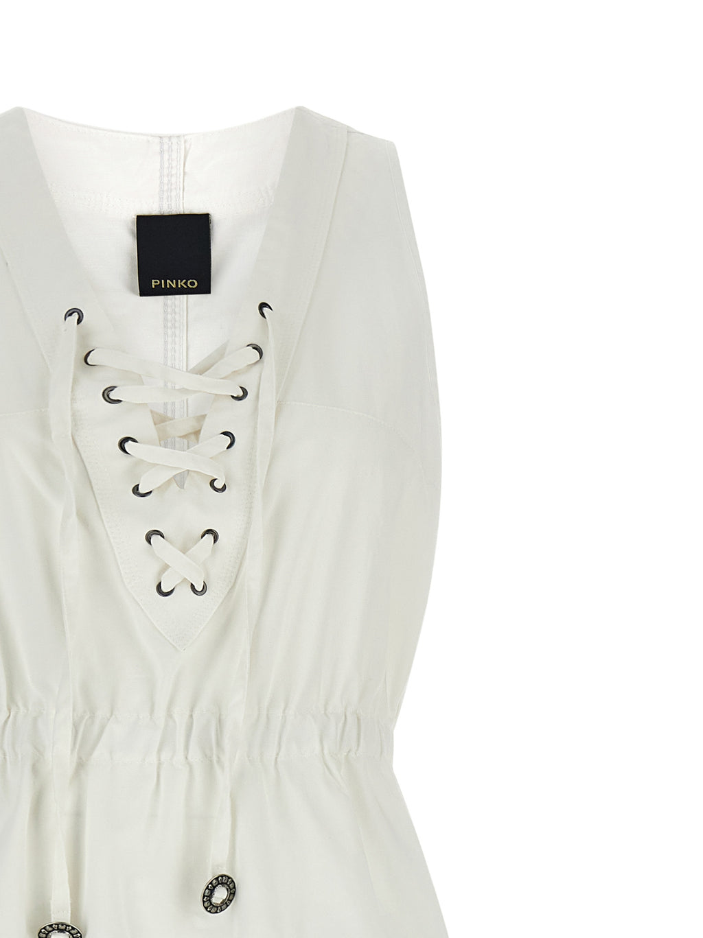 PINKO Weißes Baumwoll-Maxikleid