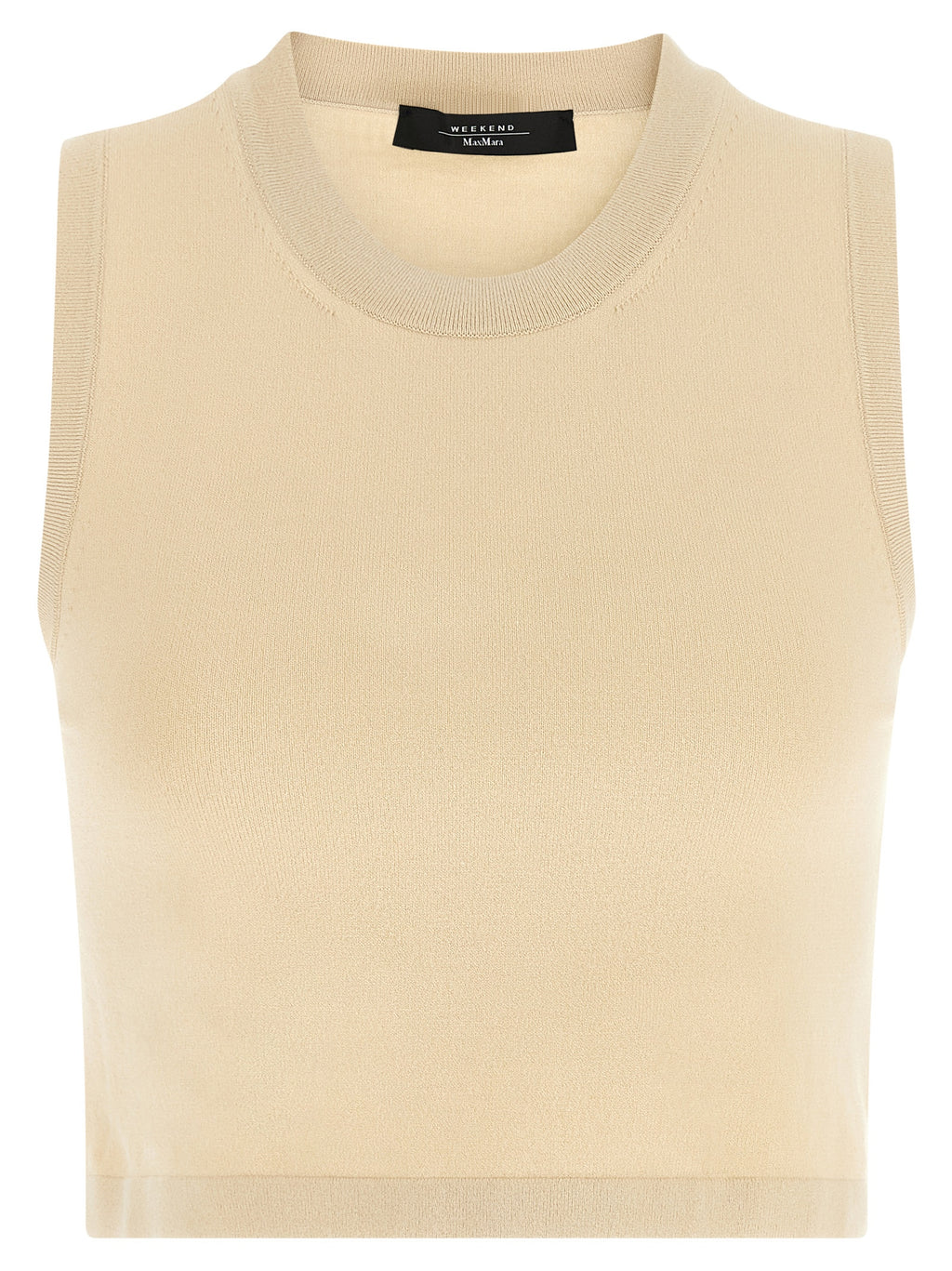 Max Mara Beige Viskose Ärmelloses T-Shirt