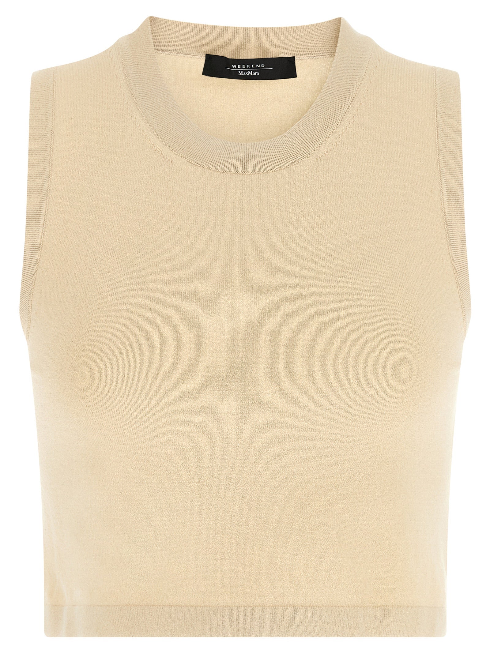 Max Mara Beige Viskose Ärmelloses T-Shirt