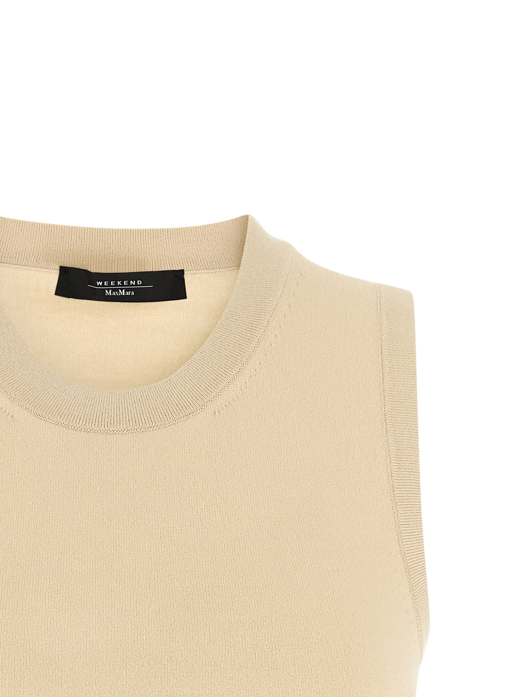 Max Mara Beige Viskose Ärmelloses T-Shirt