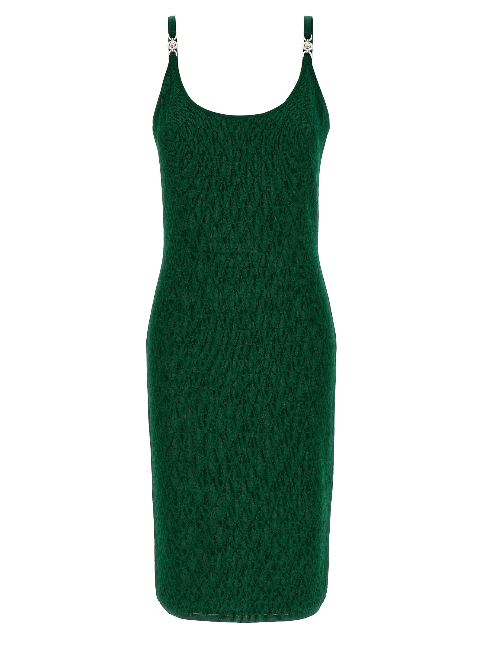 Versace Zweifarbige Midi-Strickkleid aus Viskose
