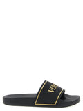 Versace Schwarze Slides aus Polyurethan