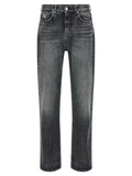 Versace Graue Jeans aus Baumwolle im geraden Schnitt