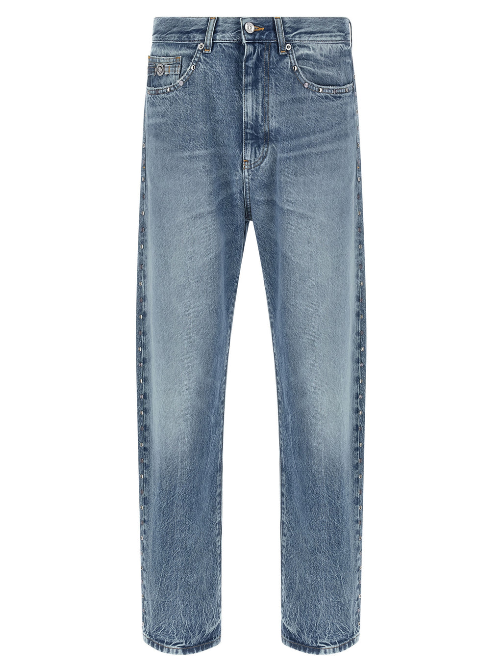 Versace Blaue Jeans aus Baumwolle im geraden Schnitt