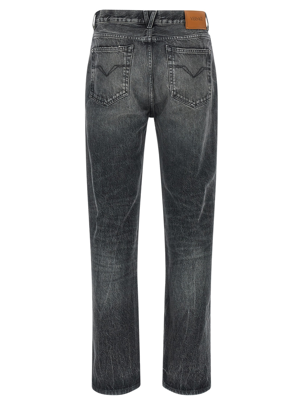 Versace Graue Jeans aus Baumwolle im geraden Schnitt