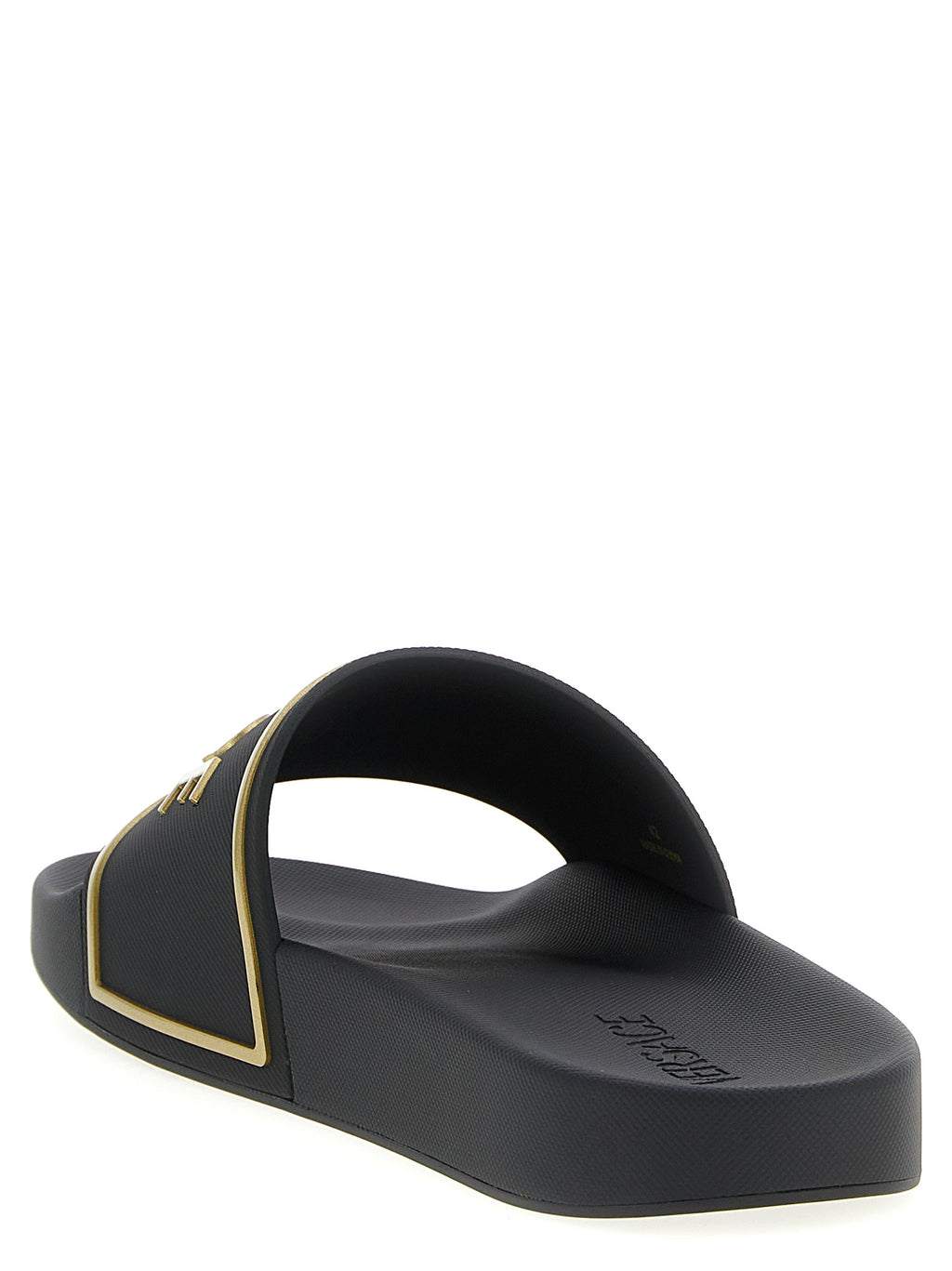 Versace Schwarze Slides aus Polyurethan