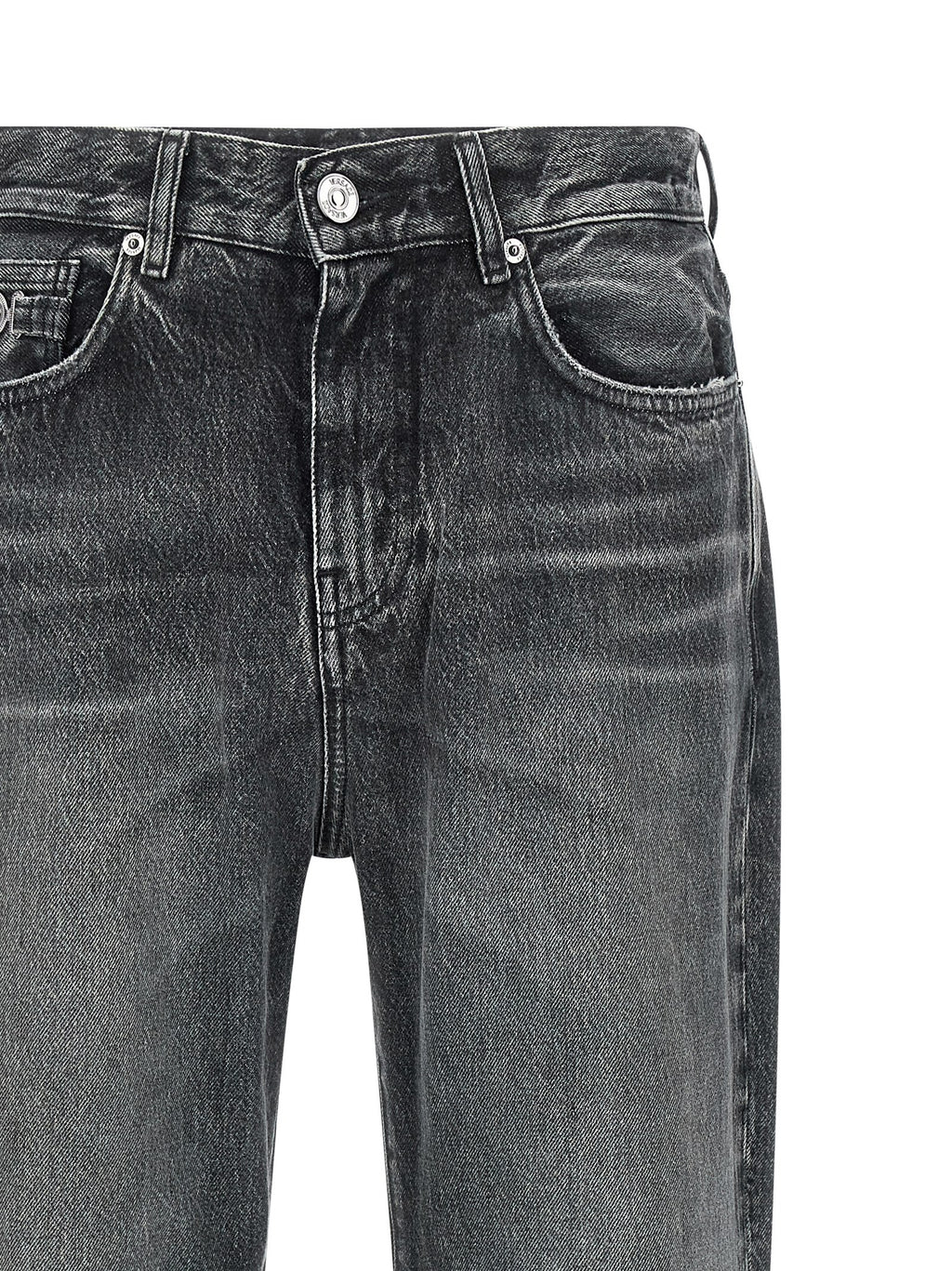 Versace Graue Jeans aus Baumwolle im geraden Schnitt