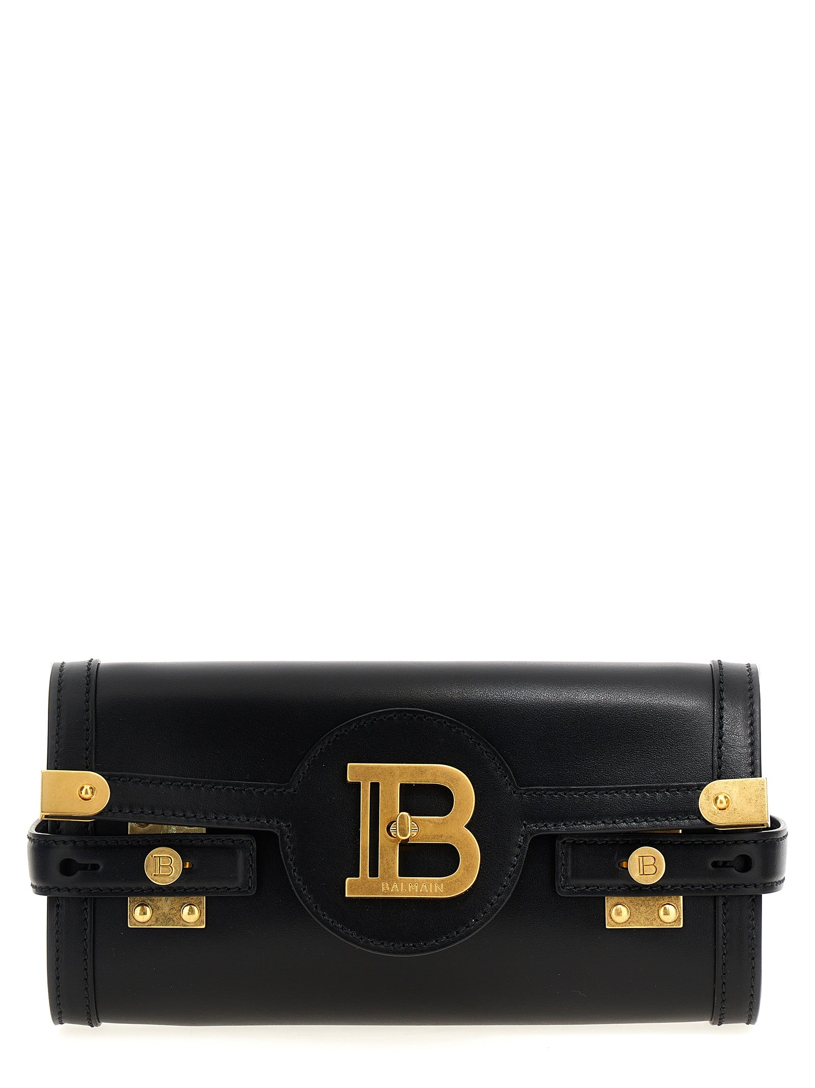 Balmain Schwarze Kalbsleder-Clutch