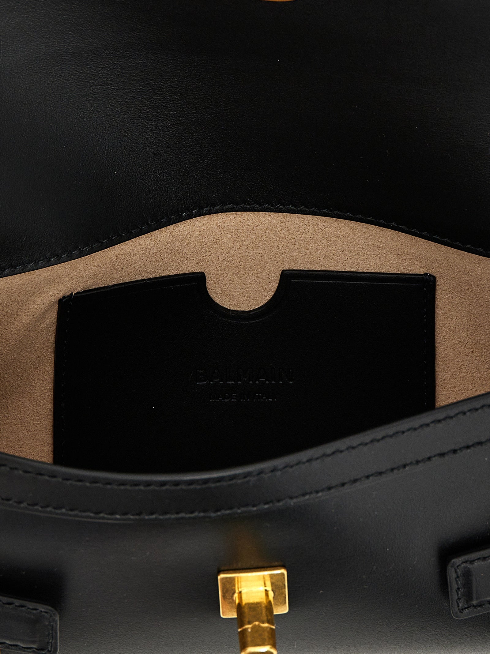Balmain Schwarze Kalbsleder-Clutch