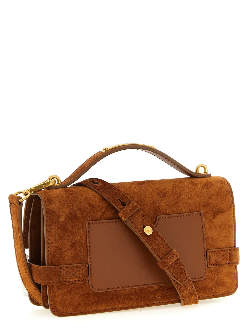 Balmain Braune Kalbsleder-Handtasche