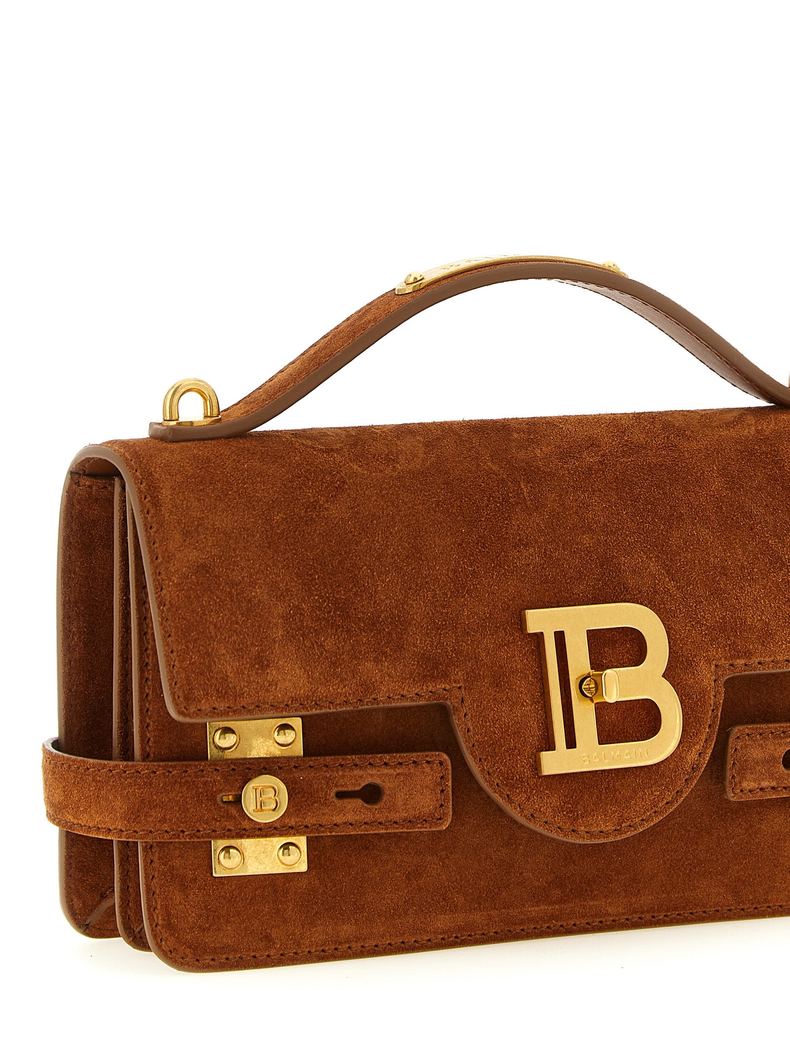 Balmain Braune Kalbsleder-Handtasche