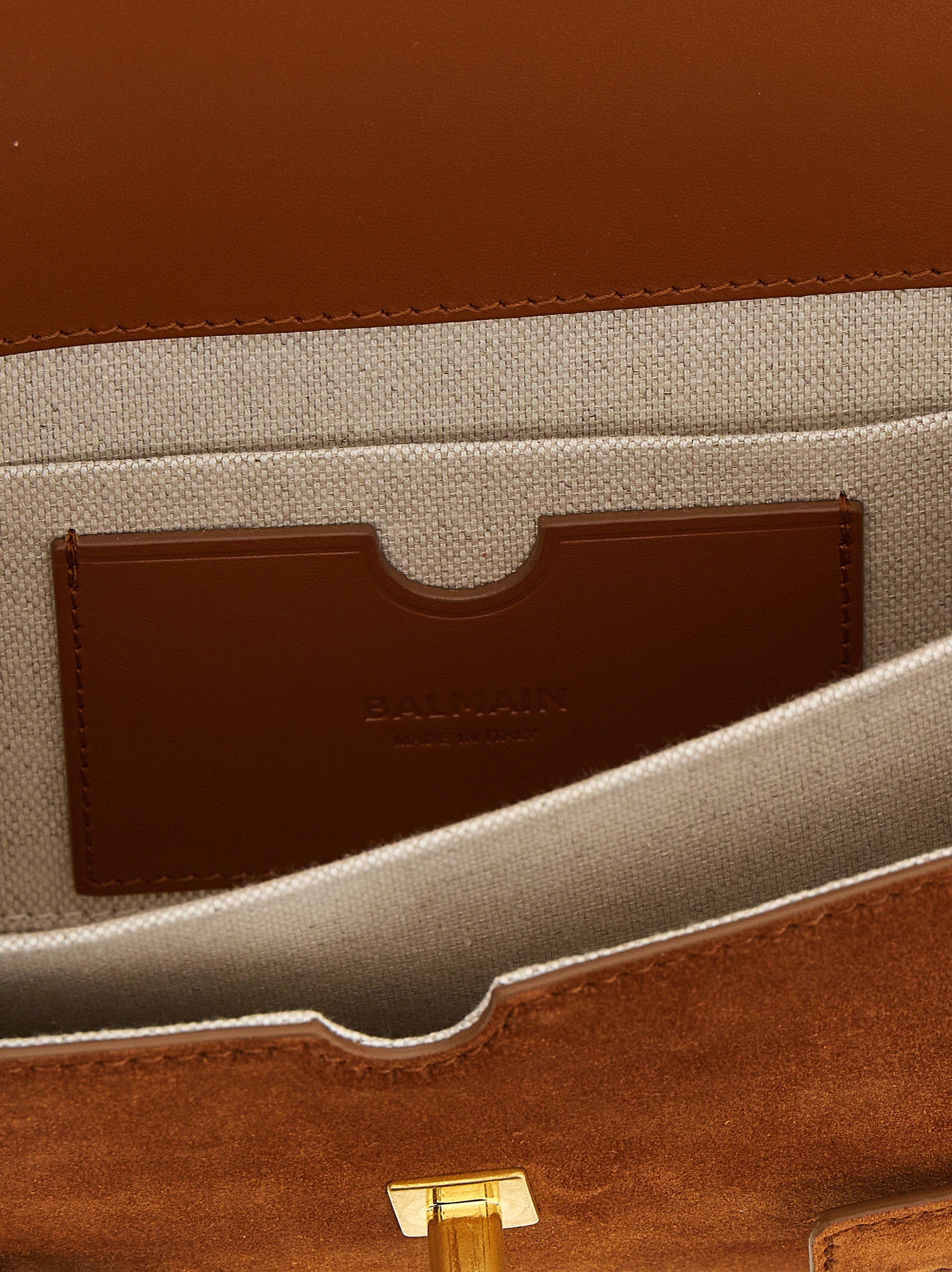 Balmain Braune Kalbsleder-Handtasche