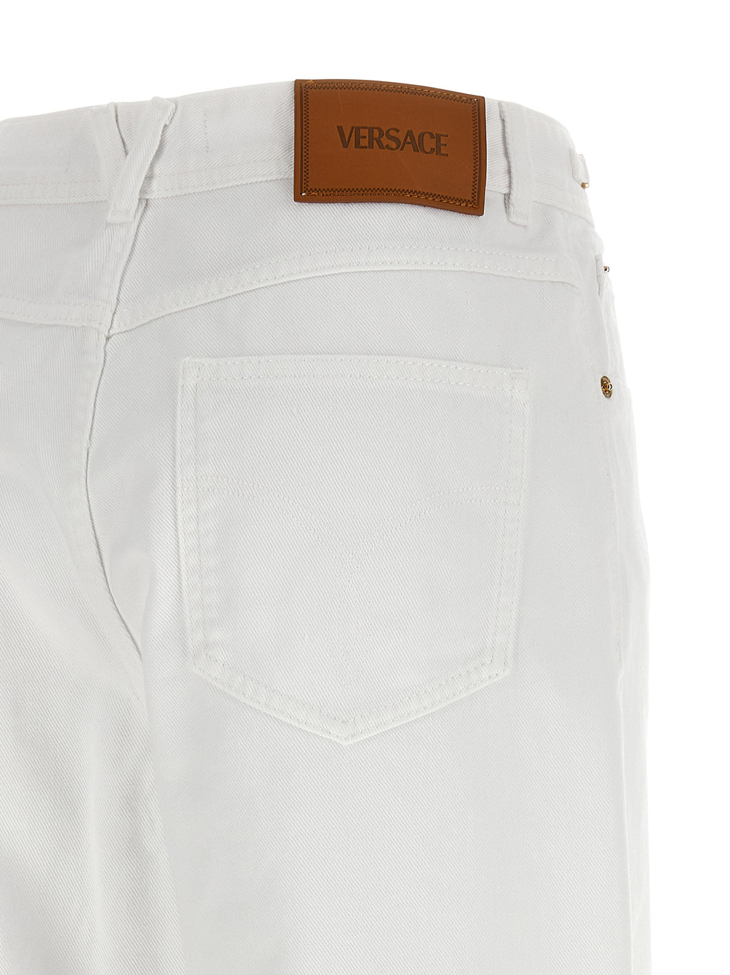 Versace Weiße Baumwolljeans im geraden Schnitt