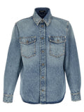 Versace Blaue Baumwollbluse