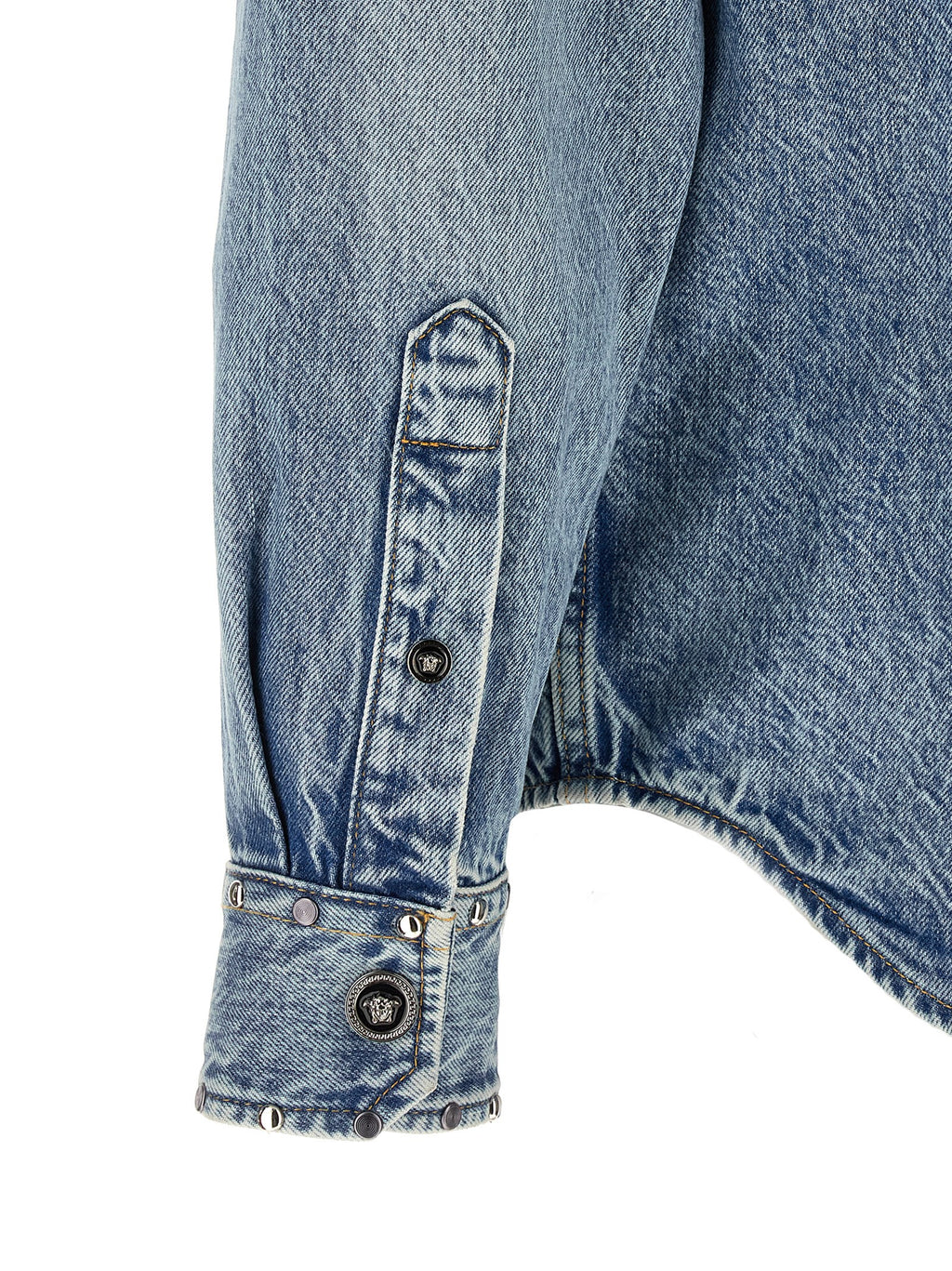 Versace Blaue Baumwollbluse