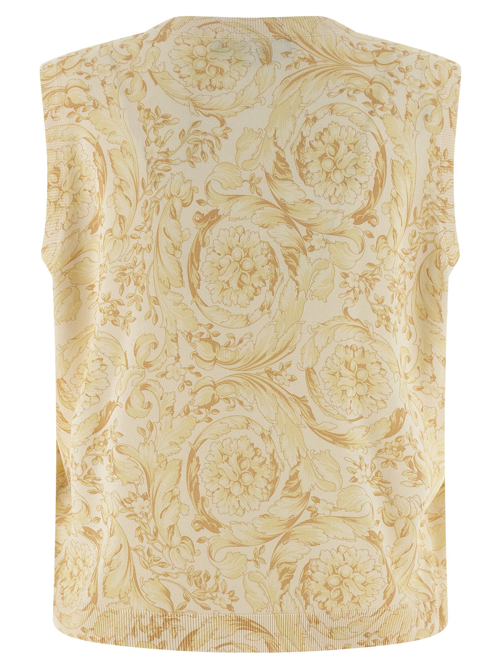 Versace Ärmellose Zweifarbige Seidenjacke