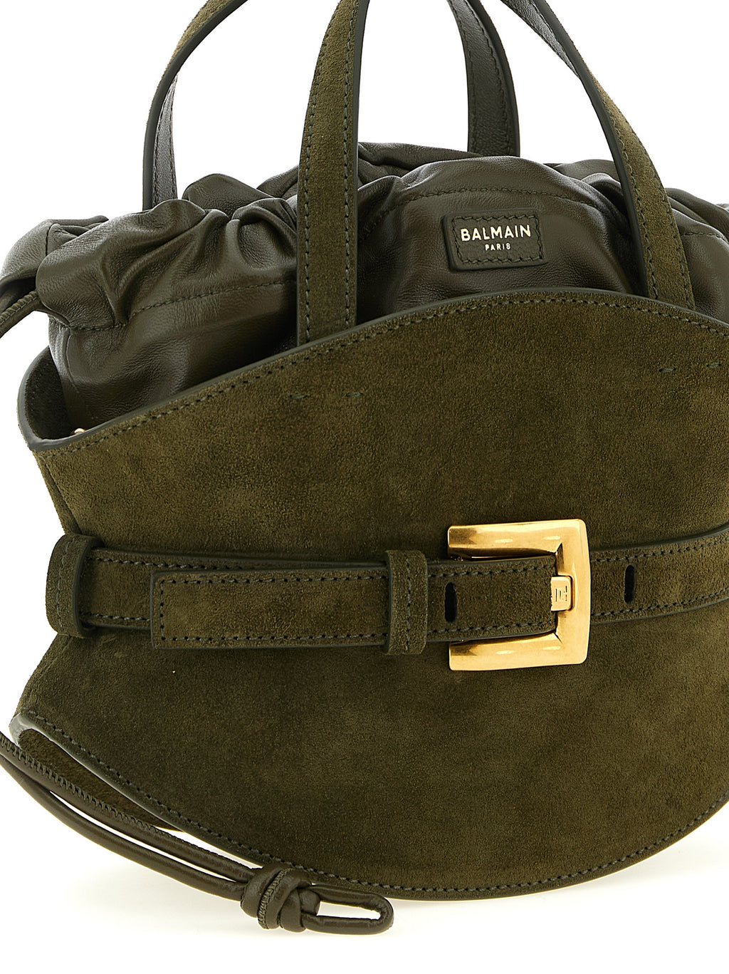 Balmain Zweifarbige Kalbsleder-Handtasche