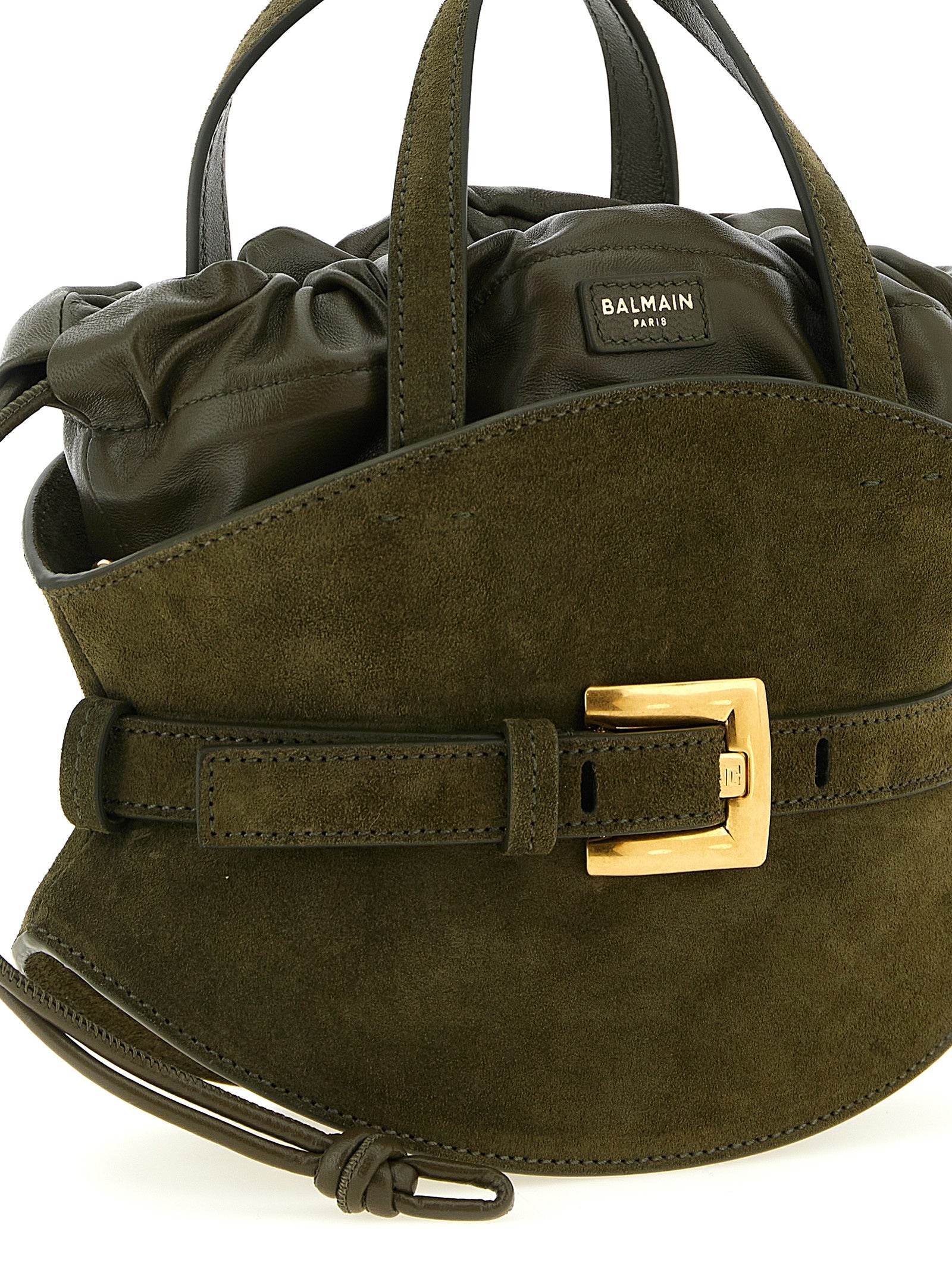 Balmain Zweifarbige Kalbsleder-Handtasche