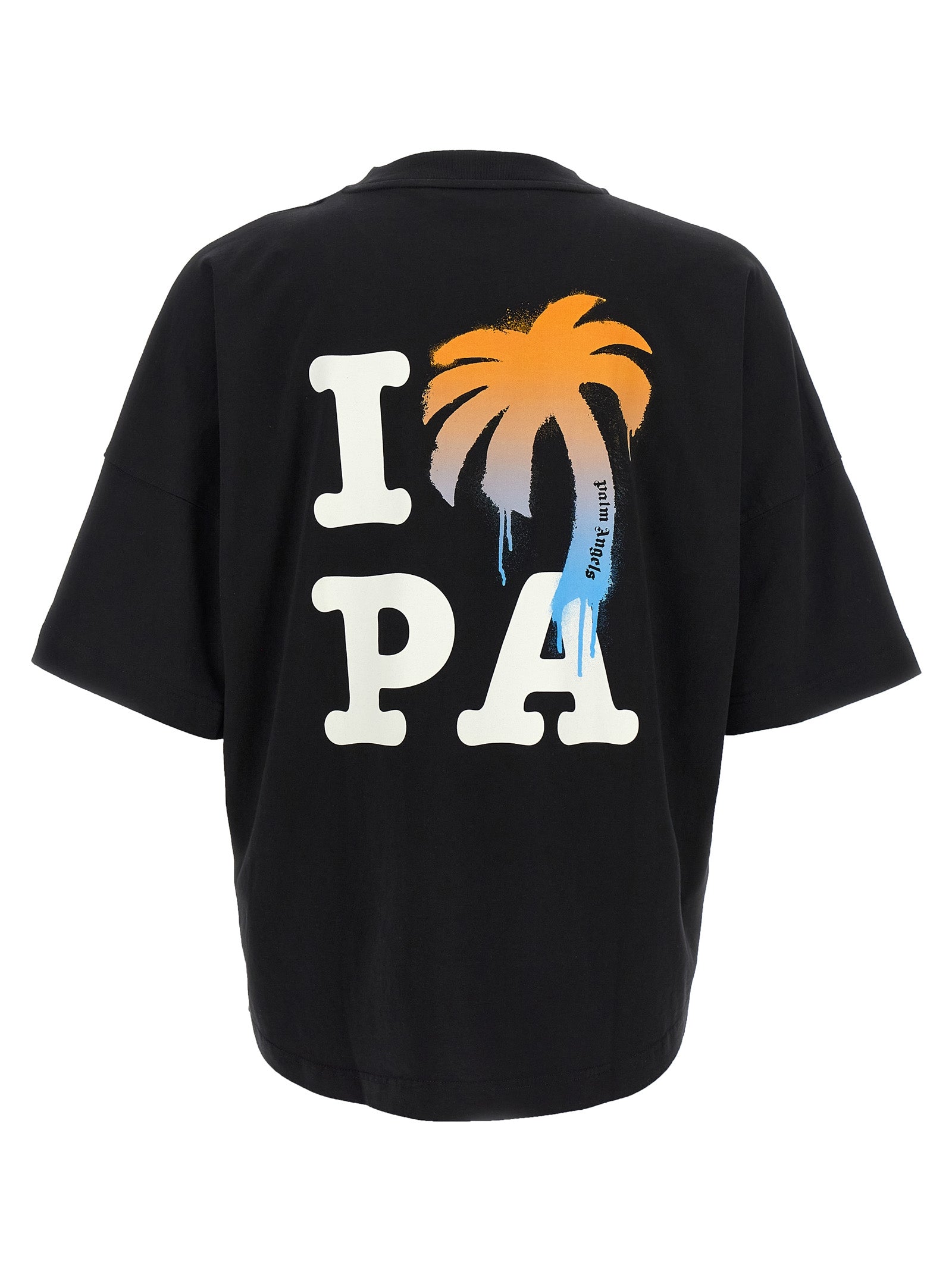 Palm Angels Schwarzes Baumwoll-T-Shirt