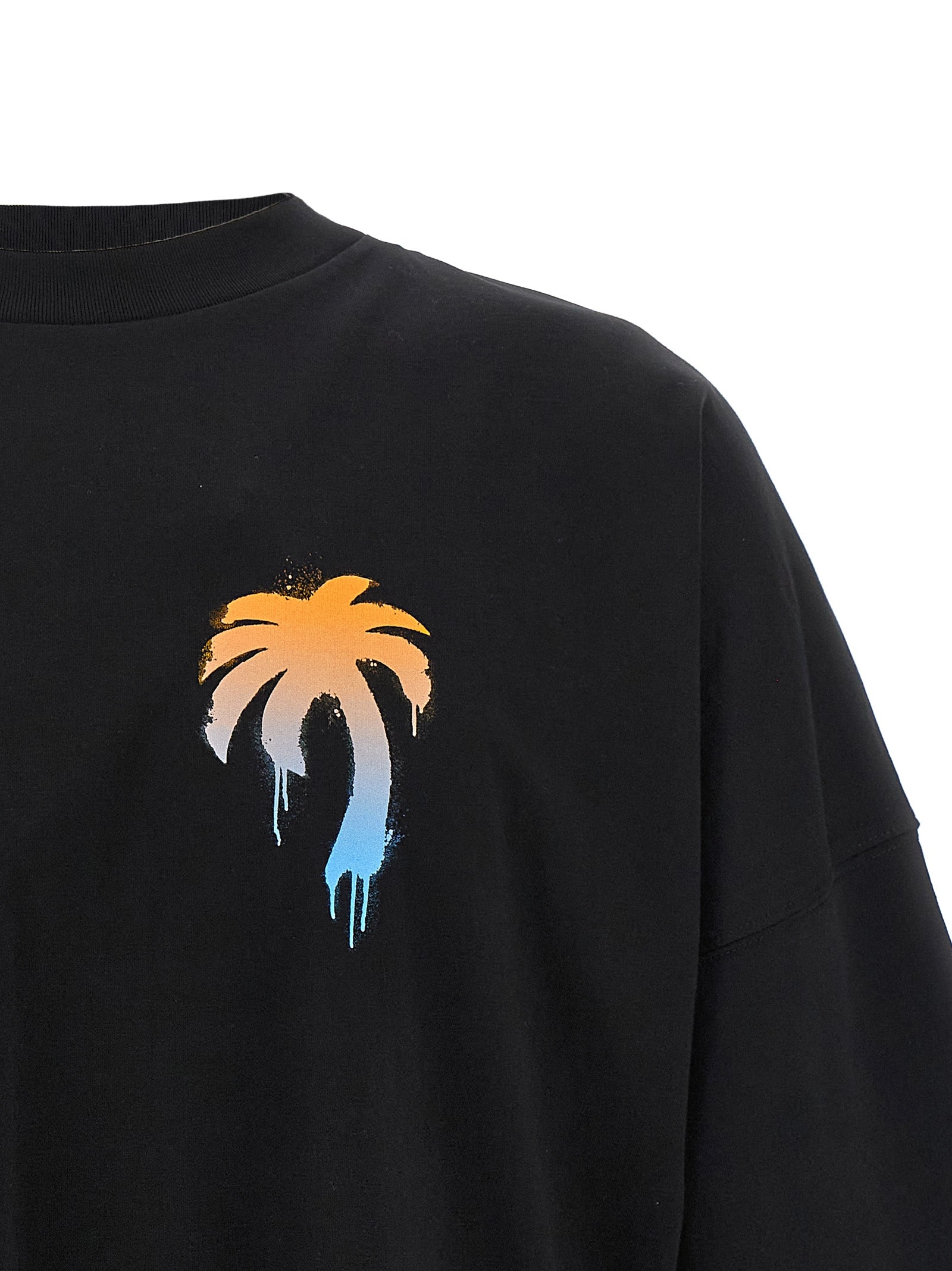 Palm Angels Schwarzes Baumwoll-T-Shirt