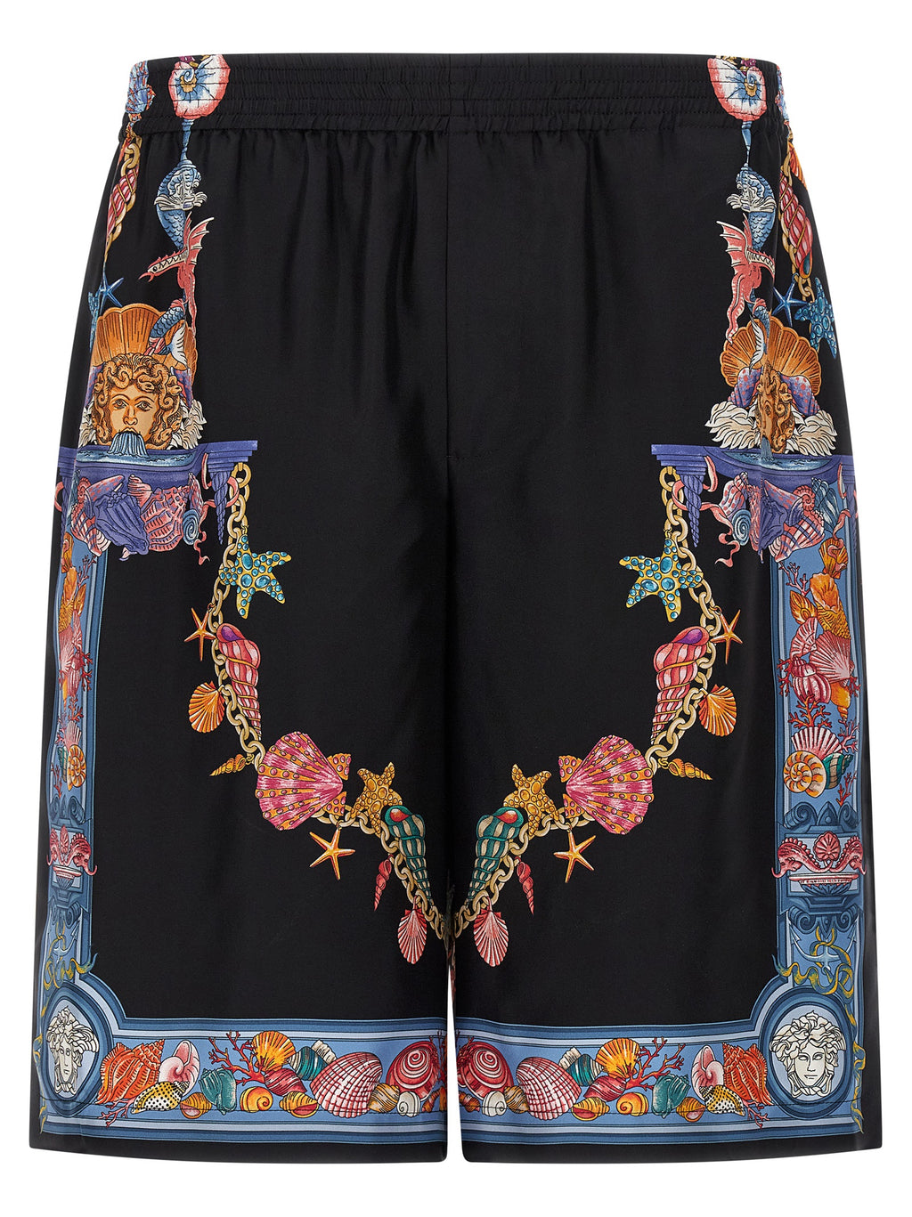Versace Mehrfarbige Cargo-Shorts aus Seide