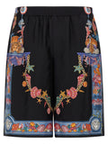 Versace Mehrfarbige Cargo-Shorts aus Seide