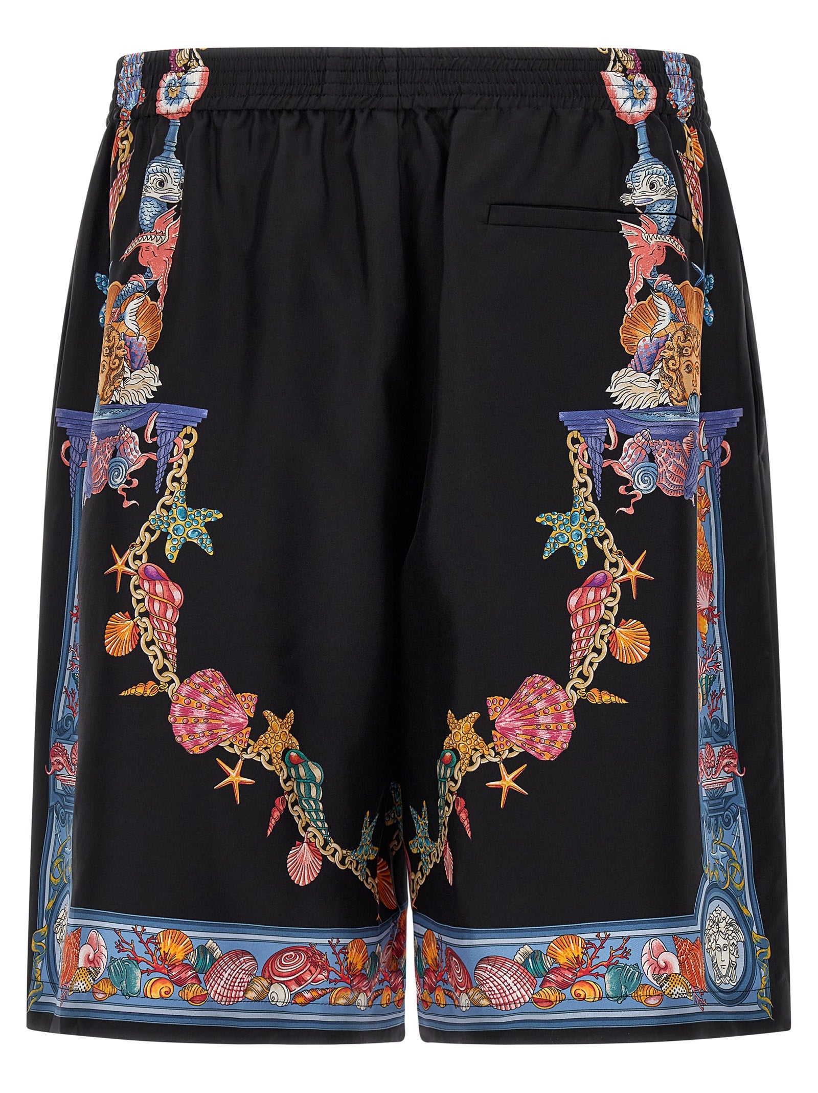 Versace Mehrfarbige Cargo-Shorts aus Seide