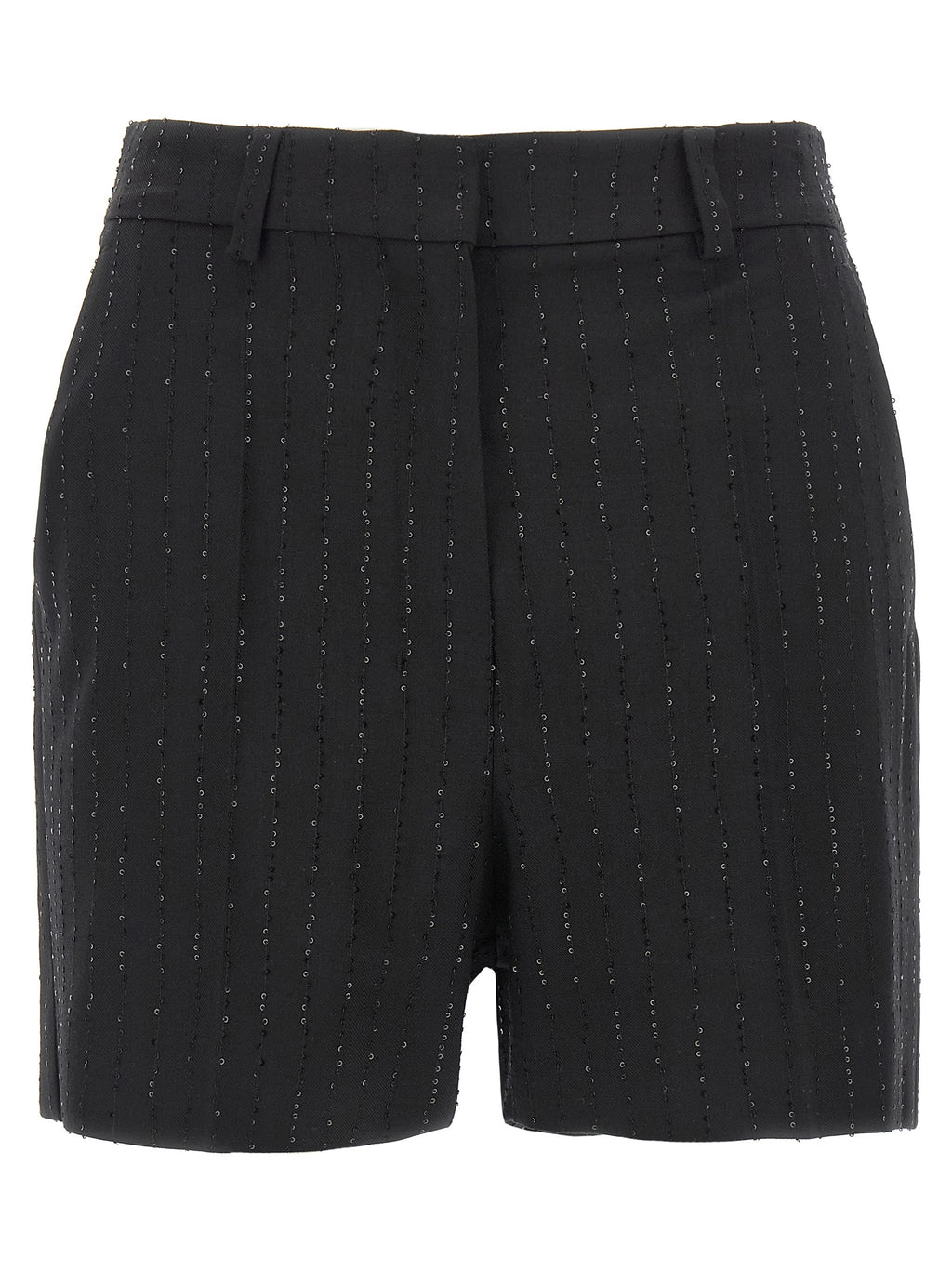 Max Mara Schwarze Bermuda-Shorts aus reiner Schurwolle