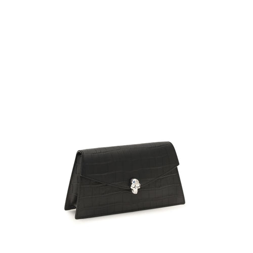 Alexander McQueen Schwarze Bos Taurus Kalbsleder Schultertasche
