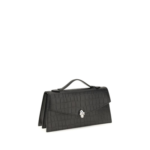 Alexander McQueen Schwarze Bos Taurus Kalbsleder Schultertasche