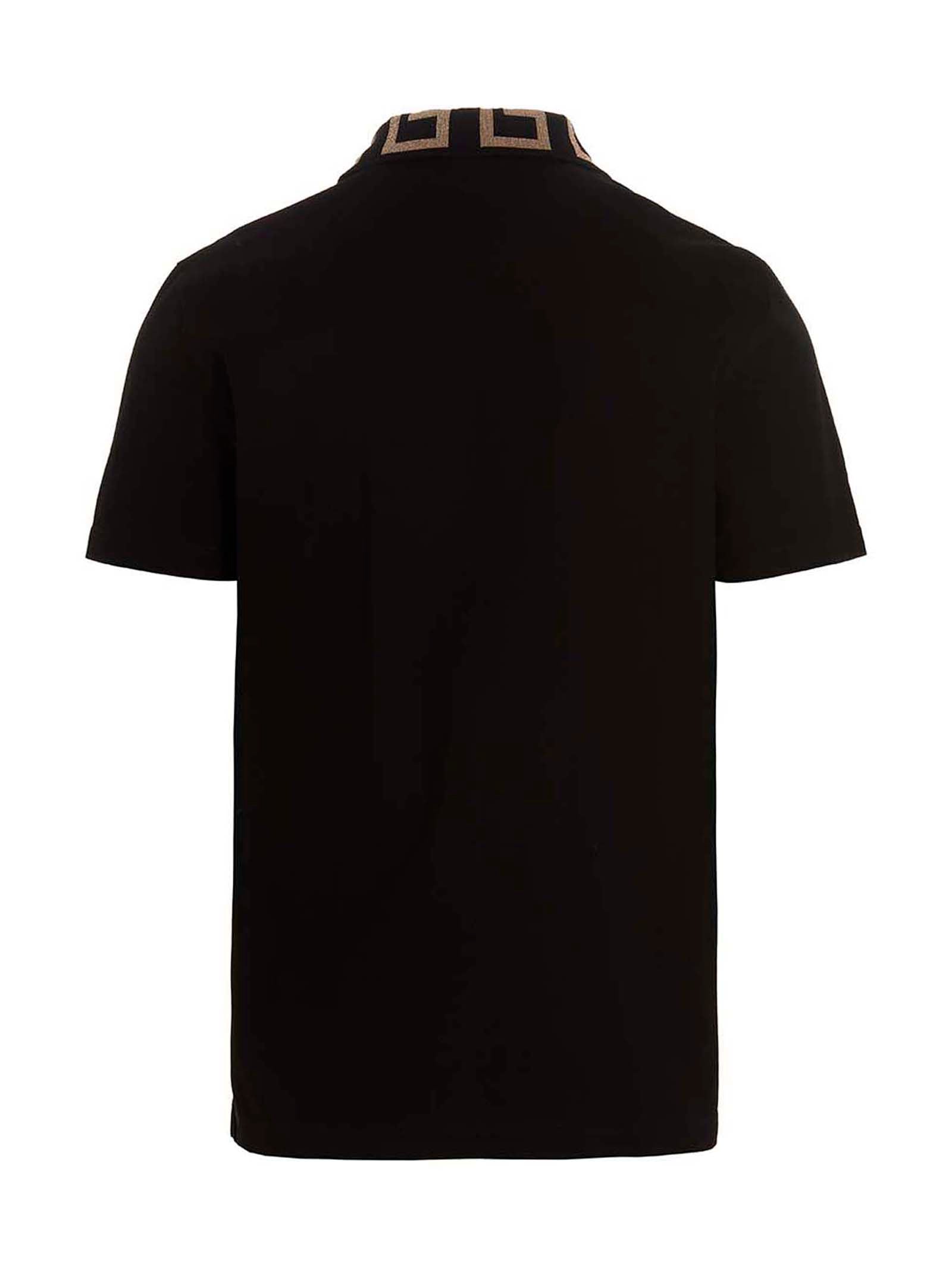 Versace Schwarzes Baumwoll-Poloshirt