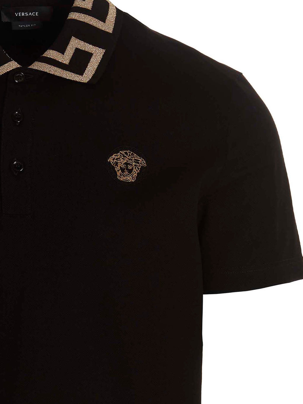 Versace Schwarzes Baumwoll-Poloshirt
