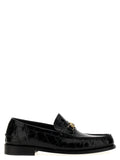 Versace Schwarze Loafer aus Samt und Leder zum Hineinschlüpfen