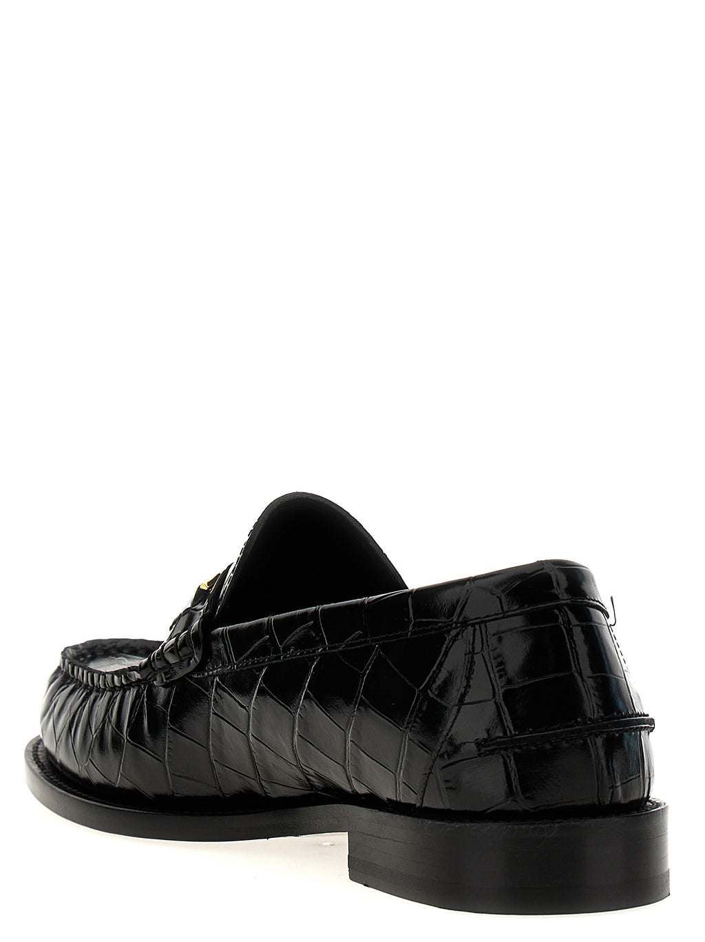 Versace Schwarze Loafer aus Samt und Leder zum Hineinschlüpfen