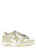 Off-White Beige Kalbsleder Low-Top-Sneaker