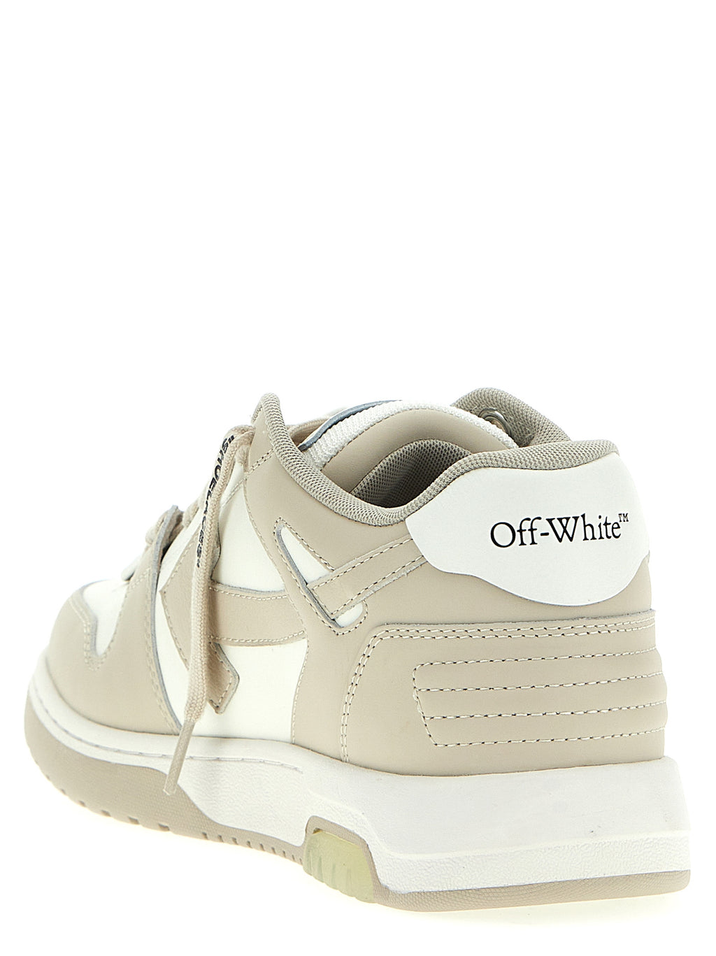 Off-White Beige Kalbsleder Low-Top-Sneaker