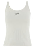 Off-White Weißes ärmelloses Baumwoll-T-Shirt
