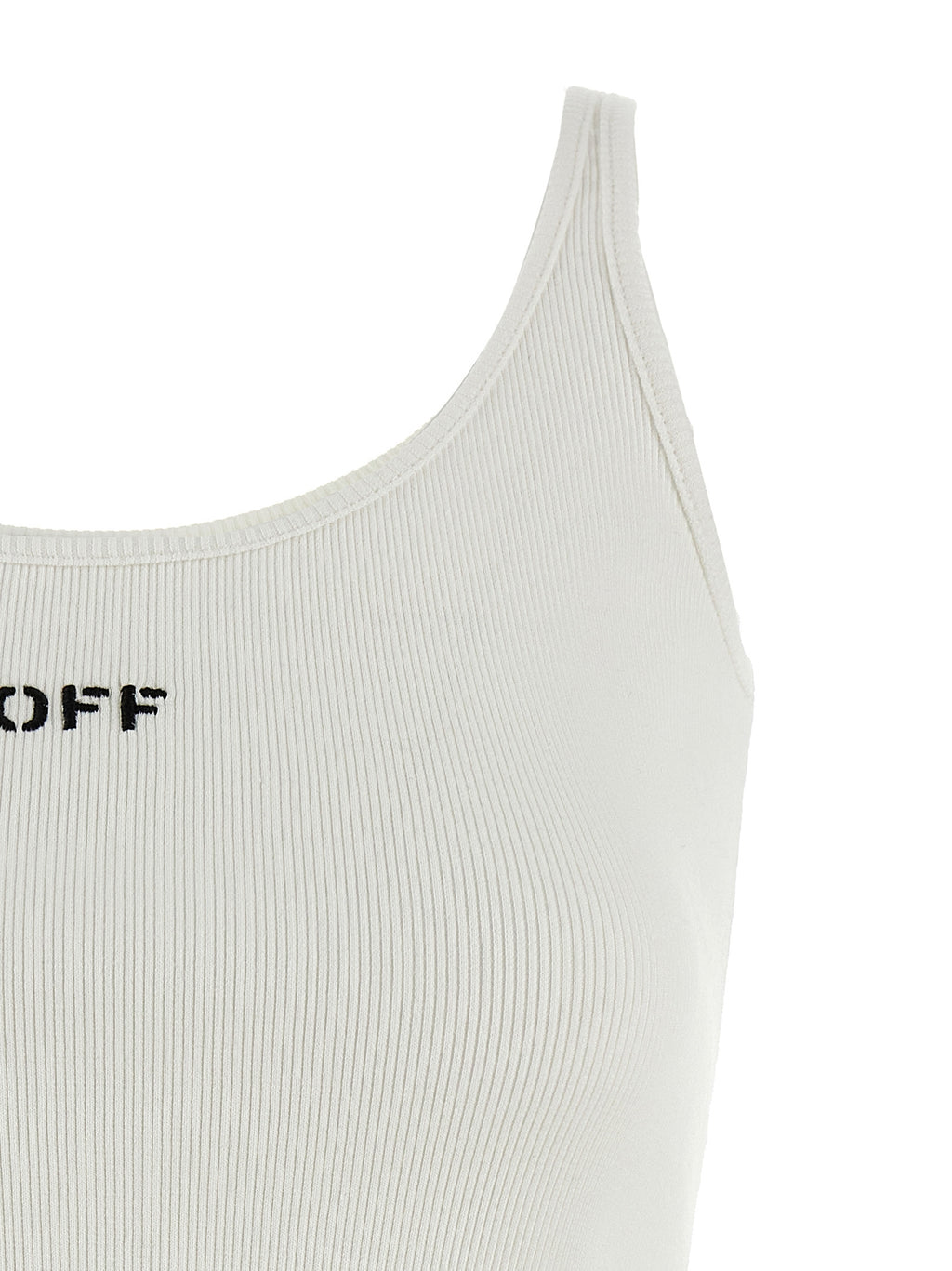 Off-White Weißes ärmelloses Baumwoll-T-Shirt