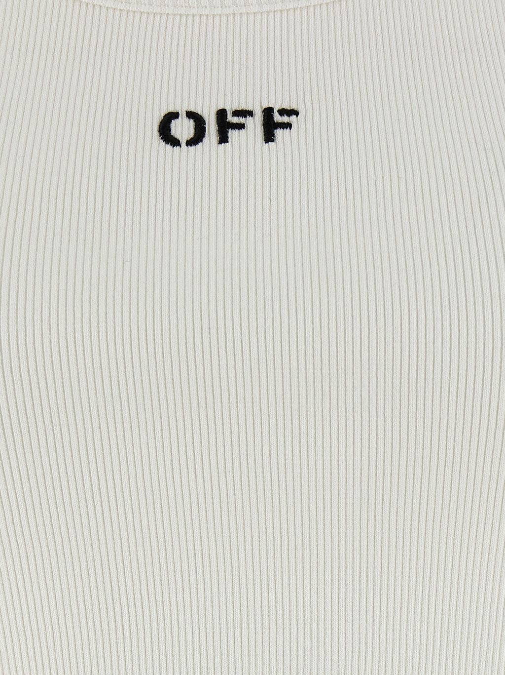 Off-White Weißes ärmelloses Baumwoll-T-Shirt