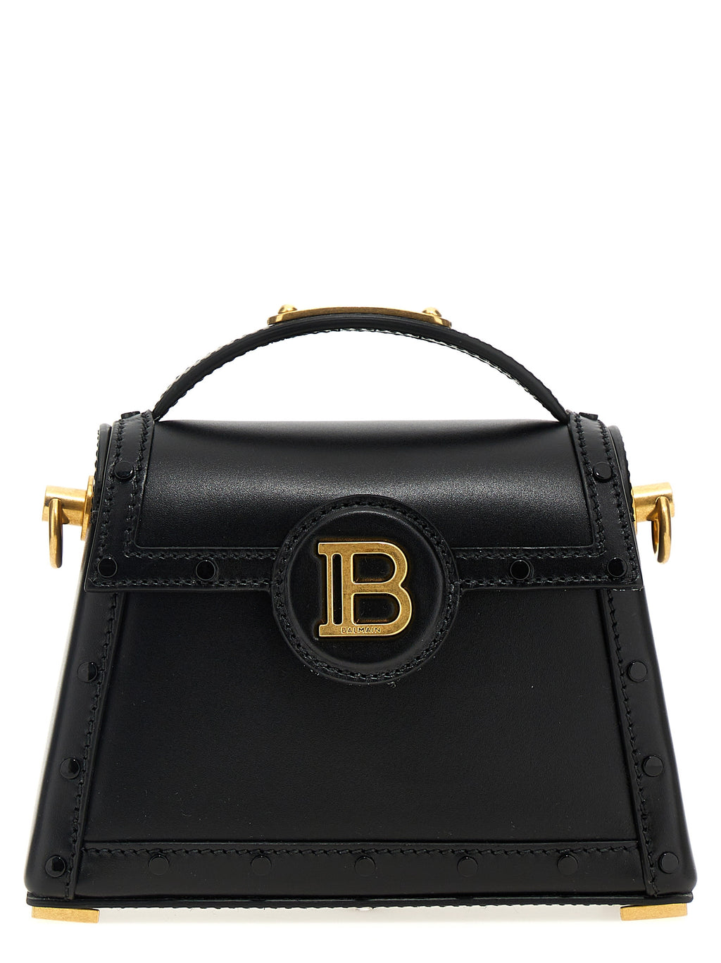 Balmain Schwarze Kalbsleder-Handtasche