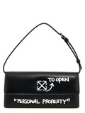 Off-White Zweifarbige Schultertasche aus Kalbsleder