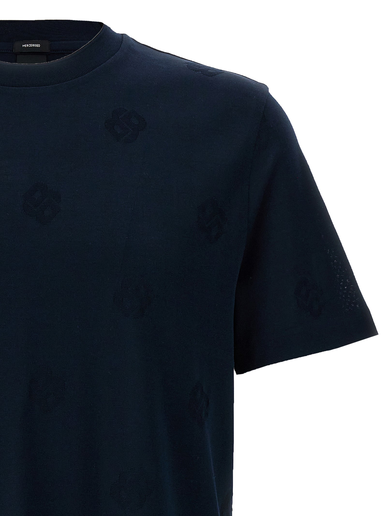 Hugo Boss Blaues Baumwoll-T-Shirt
