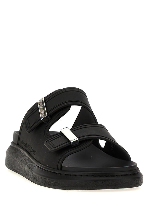 Alexander McQueen Schwarze Gummipantoletten