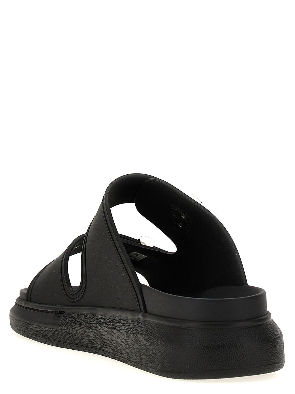 Alexander McQueen Schwarze Gummipantoletten