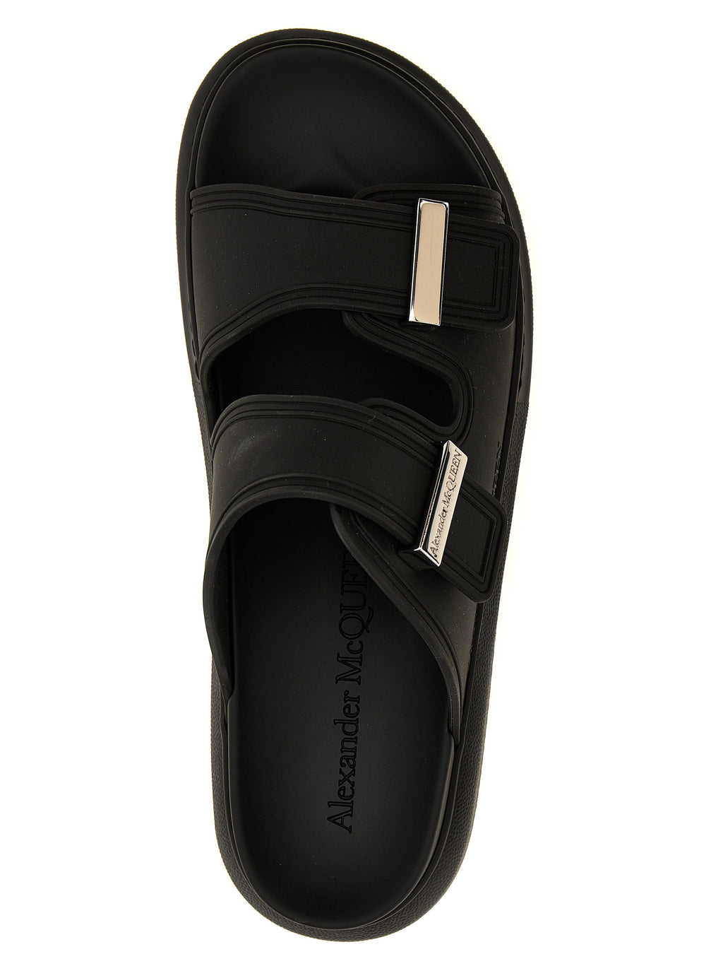 Alexander McQueen Schwarze Gummipantoletten