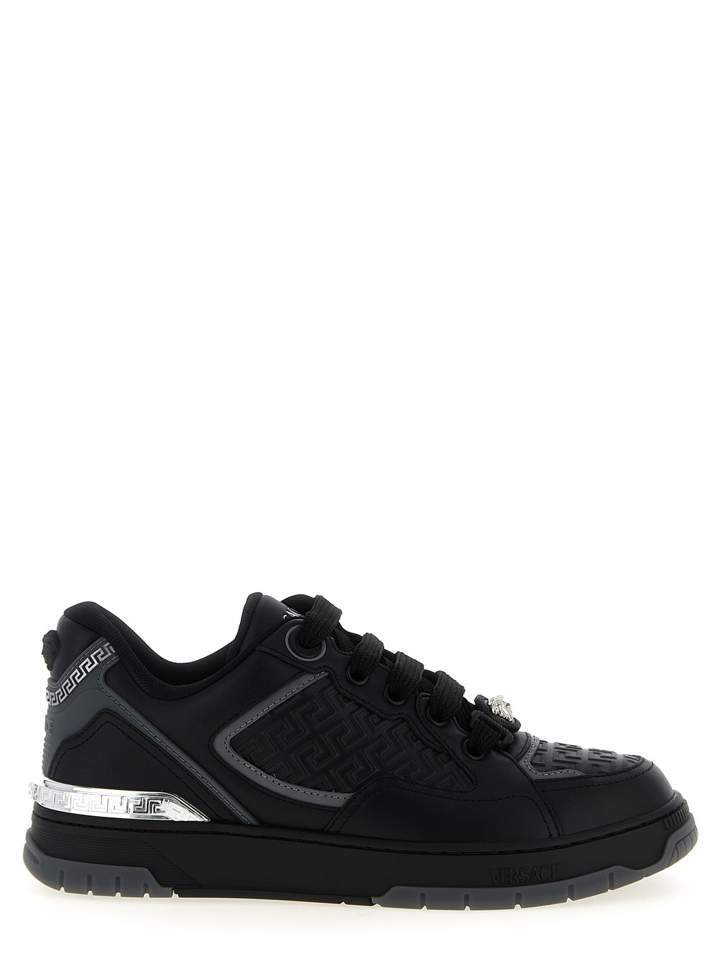Versace Schwarze Kalbsleder-Sneaker