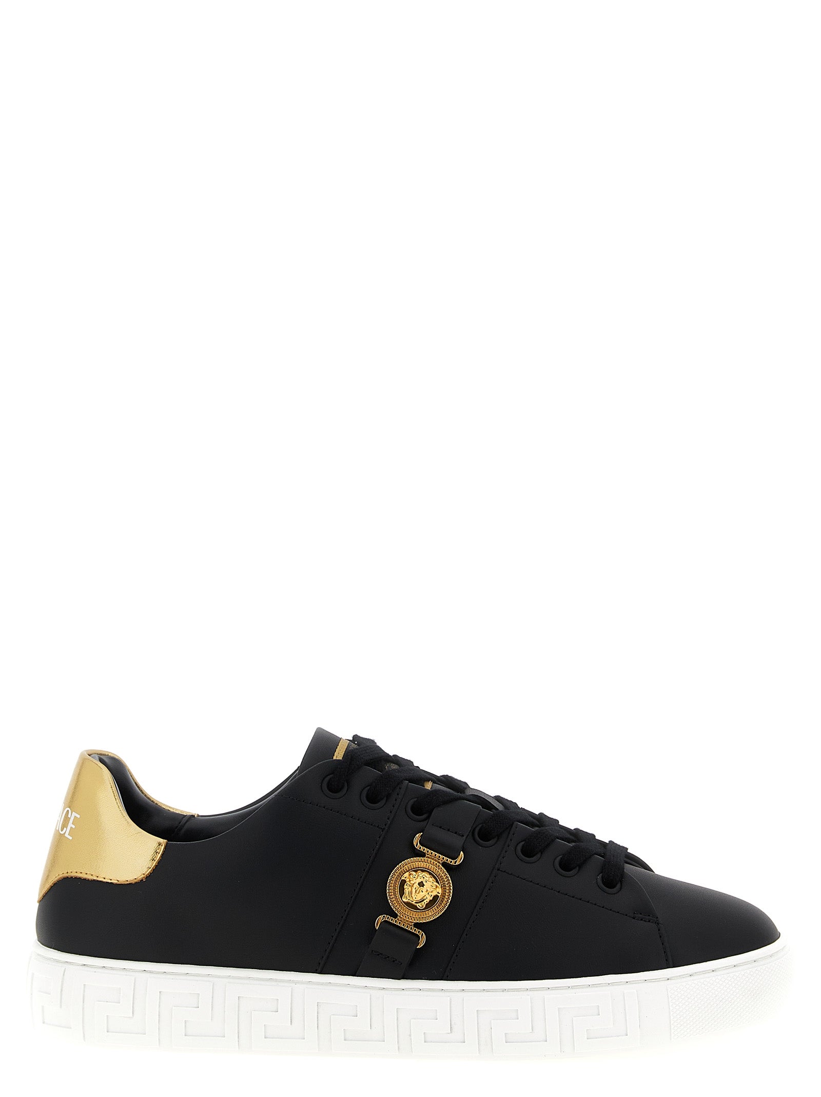 Versace Schwarze Low-Top-Sneaker aus Nylon